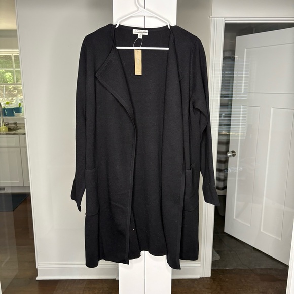 NWT J. Crew Juliette Collarless Sweater-blazer Black Monogrammed LAB - Picture 2 of 7